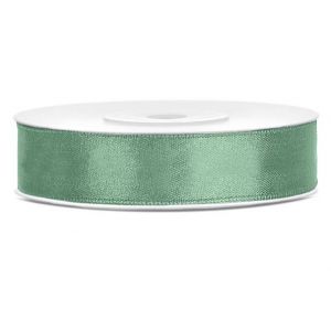 Tasiemka satynowa PartyDeco Zielona-szara, 25mm x 25m